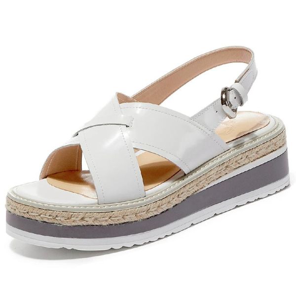 sandals women's genuine leather thick sole platform flats cross strap open toe summer casual female daily footwear shoes women, Black
sandals women's genuine leather thick sole platform flats cross strap open toe summer casual female daily footwear shoes women, Black
