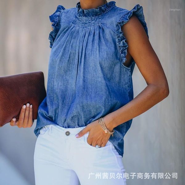 women's blouses & shirts wepbel women elegant ruffle shirt ladies sleeveless single breasted loose t-shirt blouse, White
women's blouses & shirts wepbel women elegant ruffle shirt ladies sleeveless single breasted loose t-shirt blouse, White