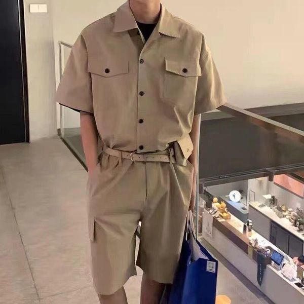 men's shorts korean rompers pockets short sleeve button jumpsuits women men male fashion with leather belt bag cargo overalls streetwea, White;black
men's shorts korean rompers pockets short sleeve button jumpsuits women men male fashion with leather belt bag cargo overalls streetwea, White;black