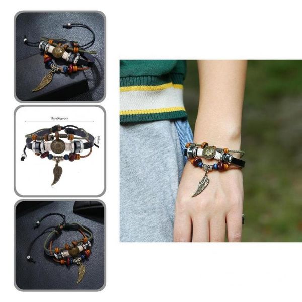 bangle rope bracelets retro wide faux leather strip delicate sun craft creative charm bracelet wrap for daily wear, Black
bangle rope bracelets retro wide faux leather strip delicate sun craft creative charm bracelet wrap for daily wear, Black