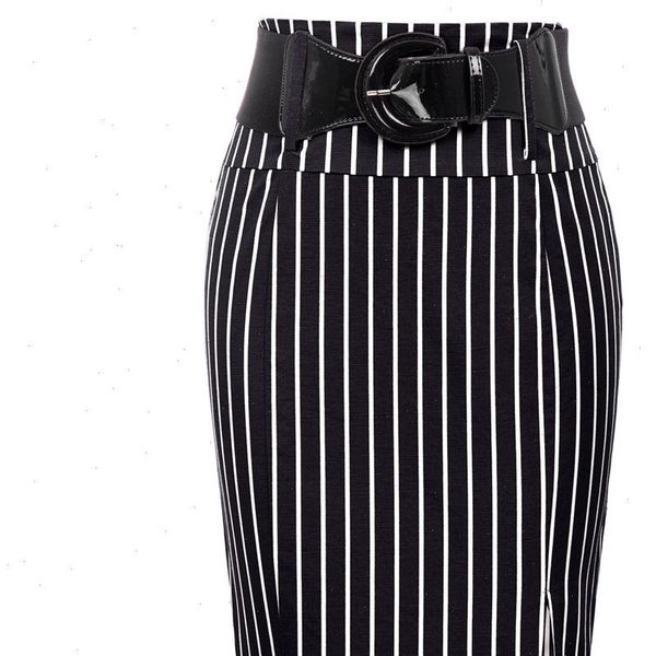 belle poque business skirt women pinstripe high waist belt hips wrapped knee bodycon pencil fit skirt office lady work skirts, Black
belle poque business skirt women pinstripe high waist belt hips wrapped knee bodycon pencil fit skirt office lady work skirts, Black