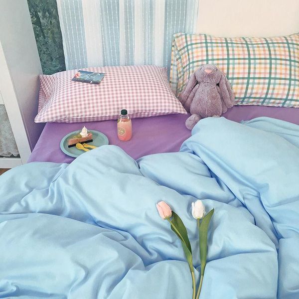 bedding sets ins washed cotton bedroom four-piece girl heart cream simple mix and small fresh quilt cover three-piece 
bedding sets ins washed cotton bedroom four-piece girl heart cream simple mix and small fresh quilt cover three-piece