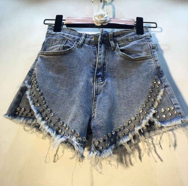women's jeans pants 2022 summer suit european diamond beads high waist stretch hair edge denim shorts women me738, Blue
women's jeans pants 2022 summer suit european diamond beads high waist stretch hair edge denim shorts women me738, Blue