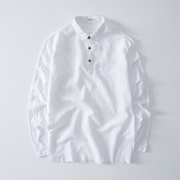 2021 autumn new stitching linen and cotton men's simple solid white shirts men long sleeve casual shirt male camisa xly9
2021 autumn new stitching linen and cotton men's simple solid white shirts men long sleeve casual shirt male camisa xly9
