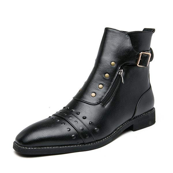 dress shoes leather boots for male bikers, casual retro pumps young punks l5g5, Black
dress shoes leather boots for male bikers, casual retro pumps young punks l5g5, Black