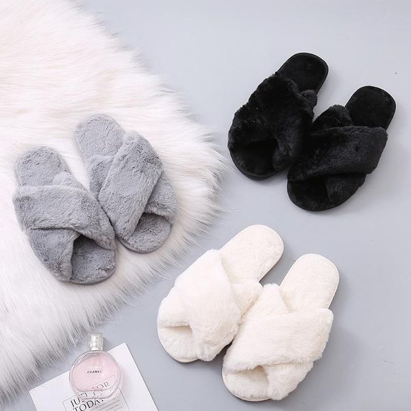 slippers warm faux fur crossed indoor women house floor slides open toe plus size ladies flat shoes female furry slipper sh442, Black
slippers warm faux fur crossed indoor women house floor slides open toe plus size ladies flat shoes female furry slipper sh442, Black