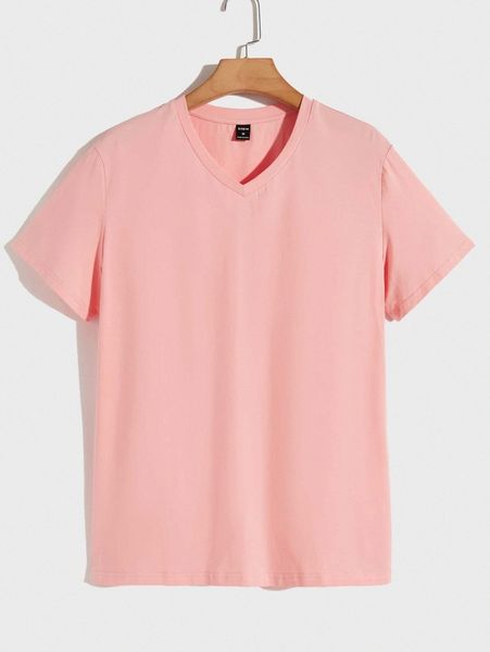 men solid v-neck tee q5or#, White;black