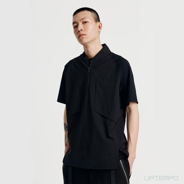 men's casual shirts nosucism 21ss stand collar short sleeve shirt stretching breathable material techwear japanese streetwear, White;black
men's casual shirts nosucism 21ss stand collar short sleeve shirt stretching breathable material techwear japanese streetwear, White;black