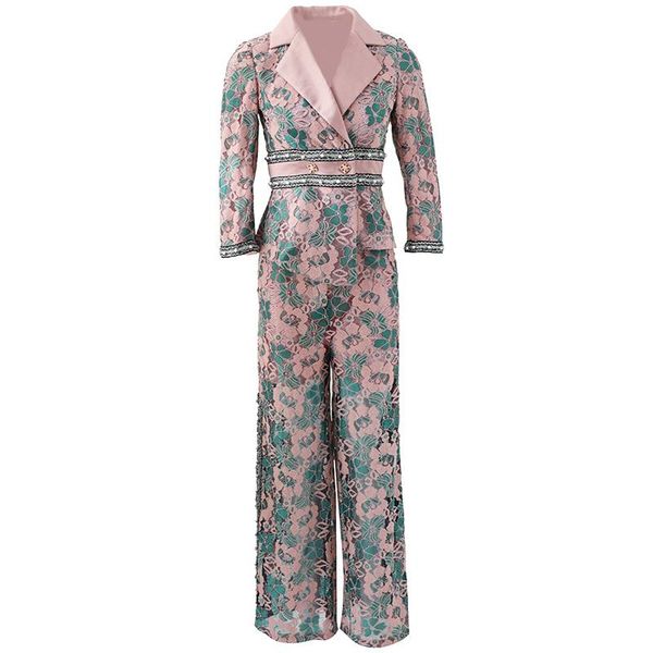 women's two piece pants elegant temperament women suits printed lace stitching blazers set fashion suit 2-pcs double breasted jacket wi, White
women's two piece pants elegant temperament women suits printed lace stitching blazers set fashion suit 2-pcs double breasted jacket wi, White