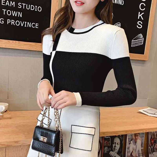 winter contrast color women sweater casual long sleeve pullovers o-neck knitted jumper femme thick soft, White;black
winter contrast color women sweater casual long sleeve pullovers o-neck knitted jumper femme thick soft, White;black