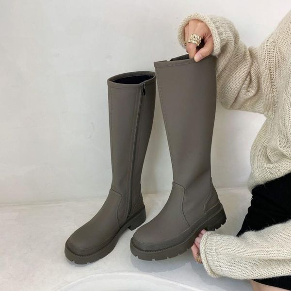 boots fashion women shoes plus size round toe knee-length leather winter warmth flat chunky high heels female, Black
boots fashion women shoes plus size round toe knee-length leather winter warmth flat chunky high heels female, Black