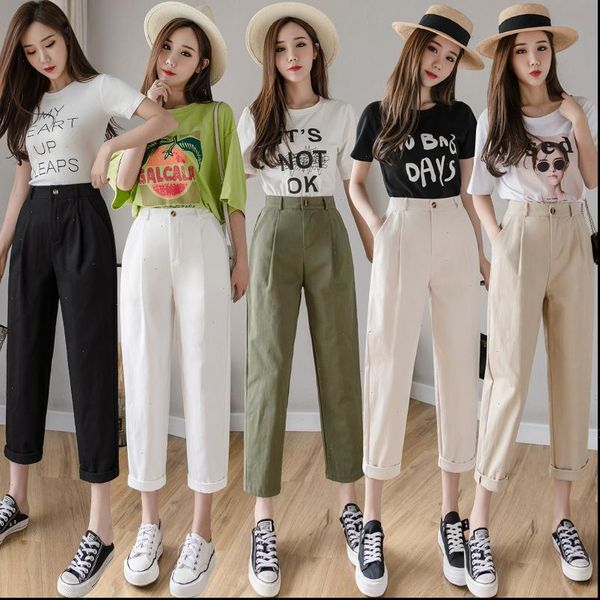 mid waist casual pants women straight loose womens korean slim harem pants plus size nine pants fashion overalls zipper buttons, Black;white
mid waist casual pants women straight loose womens korean slim harem pants plus size nine pants fashion overalls zipper buttons, Black;white