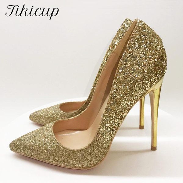 dress shoes tikicup women glitter sequins pointed toe stiletto pumps with golden high heels slip on wedding for elegant ladies, Black
dress shoes tikicup women glitter sequins pointed toe stiletto pumps with golden high heels slip on wedding for elegant ladies, Black