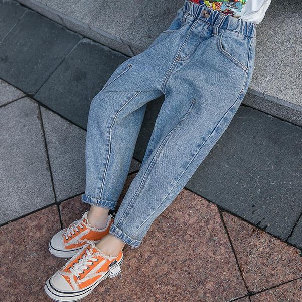 jeans height100-160cm kids spring little girls jeans,high quatity elastic waist clothes cotton loose comfortable long denim pants, Blue
jeans height100-160cm kids spring little girls jeans,high quatity elastic waist clothes cotton loose comfortable long denim pants, Blue