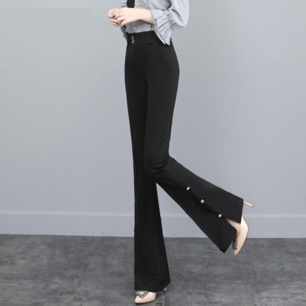 women's pants & capris elegant women flare fashion black high waist slit with buttons bodycon trousers simple vintage lady, Black;white
women's pants & capris elegant women flare fashion black high waist slit with buttons bodycon trousers simple vintage lady, Black;white