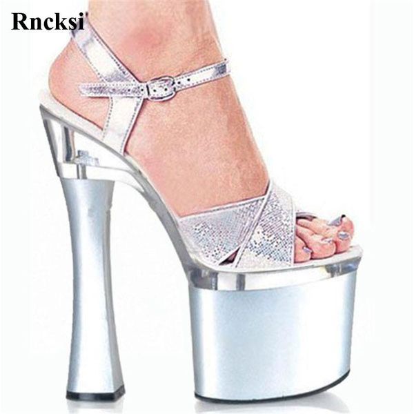 sandals rncksi silver 18cm square high heels women wedding night club party pole dance straps platform shoes, Black
sandals rncksi silver 18cm square high heels women wedding night club party pole dance straps platform shoes, Black