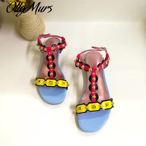 prowow fashion color pink yellow bicolor t-strap flat sandals metal decor bohemian beach shoes gladiator shoes women, Black
prowow fashion color pink yellow bicolor t-strap flat sandals metal decor bohemian beach shoes gladiator shoes women, Black