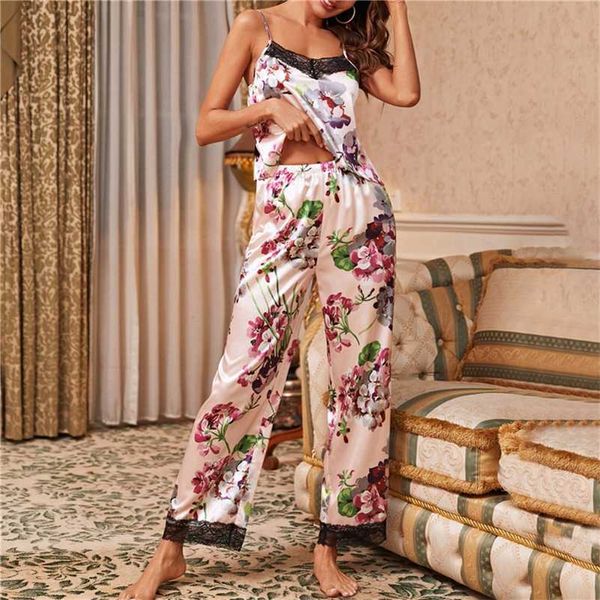 women's pajamas sling pijama lingerie satin silk underwear pyjamas sleepwear print lace pajama sets home trouser suits 220108, Red;black
women's pajamas sling pijama lingerie satin silk underwear pyjamas sleepwear print lace pajama sets home trouser suits 220108, Red;black