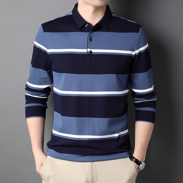 striped t-shirt middle-aged elderly long sleeve t-shirt spring and autumn lapel loose trend men's cotton dad's bottomed shirt, White;black
striped t-shirt middle-aged elderly long sleeve t-shirt spring and autumn lapel loose trend men's cotton dad's bottomed shirt, White;black