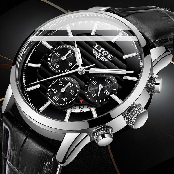 wristwatches lige sport watch for men chronograph quartz with and super luminous italian calfskin leather band calendar clock, Slivery;brown
wristwatches lige sport watch for men chronograph quartz with and super luminous italian calfskin leather band calendar clock, Slivery;brown