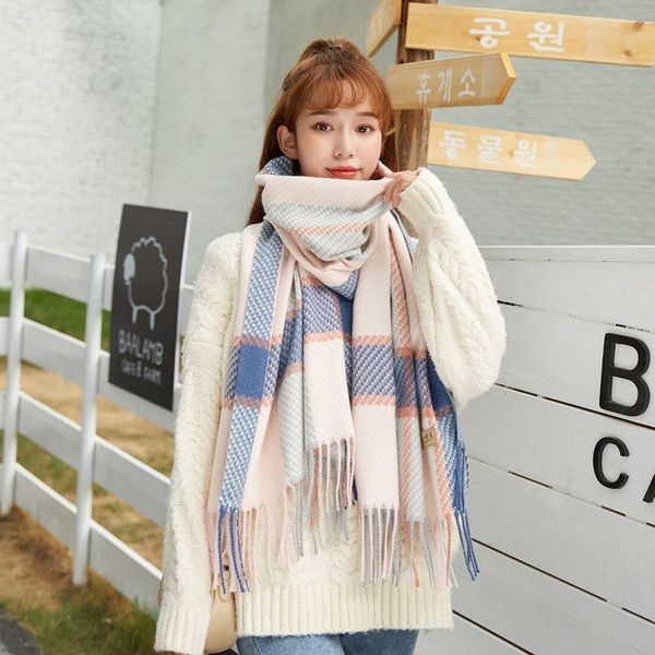 scarves 200cmx70cm thickened cashmere like plaid scarf in autumn and winter head headwraps for women, Blue;gray
scarves 200cmx70cm thickened cashmere like plaid scarf in autumn and winter head headwraps for women, Blue;gray
