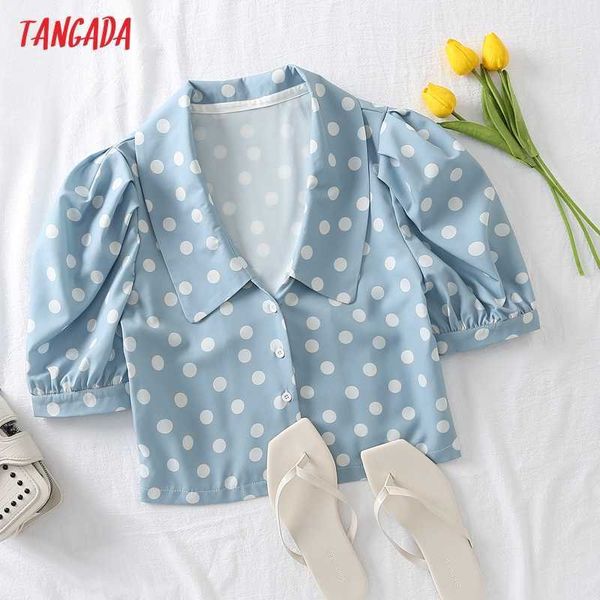 tangada women retro blue dots print crop chiffon shirt summer blouse short sleeve chic female 3y15 210609, White
tangada women retro blue dots print crop chiffon shirt summer blouse short sleeve chic female 3y15 210609, White