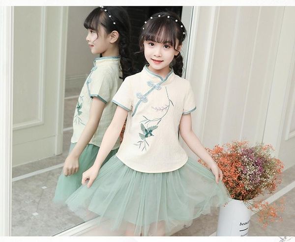 fashion hipster girl hanfu new female summer dress baby retro 2 piece set super foreign gas tide little girl tang suit, White
fashion hipster girl hanfu new female summer dress baby retro 2 piece set super foreign gas tide little girl tang suit, White