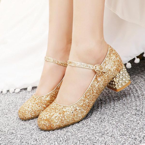 dress shoes gold silver sequined women mary janes pumps square low heels buckle party wedding ladies big size 34-43, Black
dress shoes gold silver sequined women mary janes pumps square low heels buckle party wedding ladies big size 34-43, Black