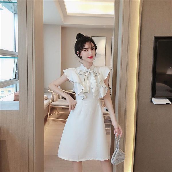 ruffles summer style korean women dress clothes white fashion brands bow a line female, Black;gray
ruffles summer style korean women dress clothes white fashion brands bow a line female, Black;gray