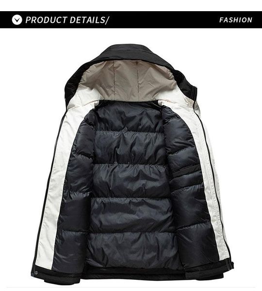 men's down & parkas winter coat casual hooded jackets trendy for men clothing male, Black
men's down & parkas winter coat casual hooded jackets trendy for men clothing male, Black