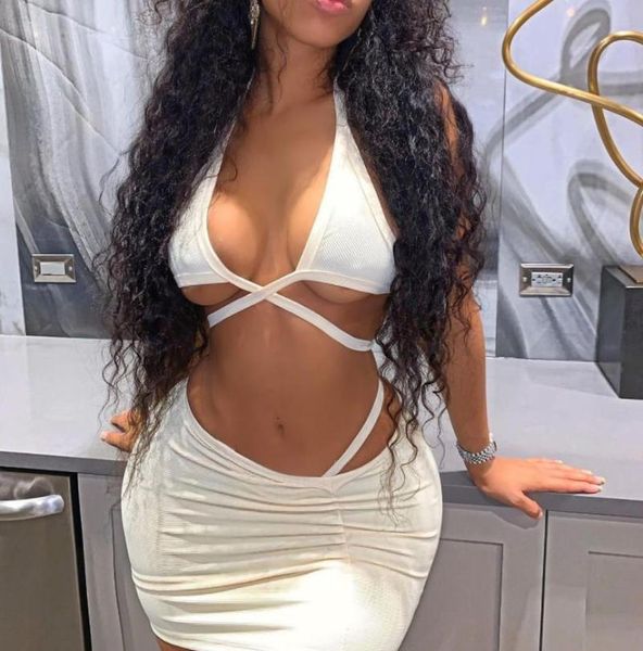 women's swimwear yiiciovy summer beach bikini sets halter bras + mini skirt stylish ladies solid color beachwear cover-ups, White;black
women's swimwear yiiciovy summer beach bikini sets halter bras + mini skirt stylish ladies solid color beachwear cover-ups, White;black