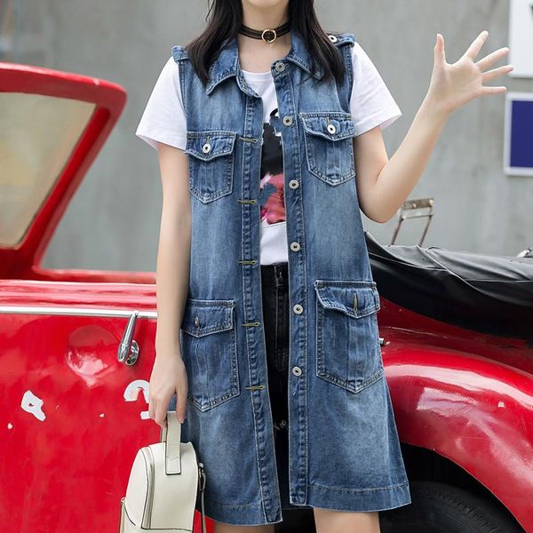 women's vests spring autumn denim vest women casual coat vintage washed jean solid sleeveless woman clothing female waistcoat, Black;white
women's vests spring autumn denim vest women casual coat vintage washed jean solid sleeveless woman clothing female waistcoat, Black;white