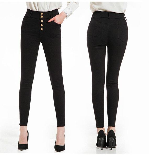 2021 spring autumn high waist slim ladies pencil pants button legging jeans plus size 6xl stretchy black women trousers y014, Black;white
2021 spring autumn high waist slim ladies pencil pants button legging jeans plus size 6xl stretchy black women trousers y014, Black;white