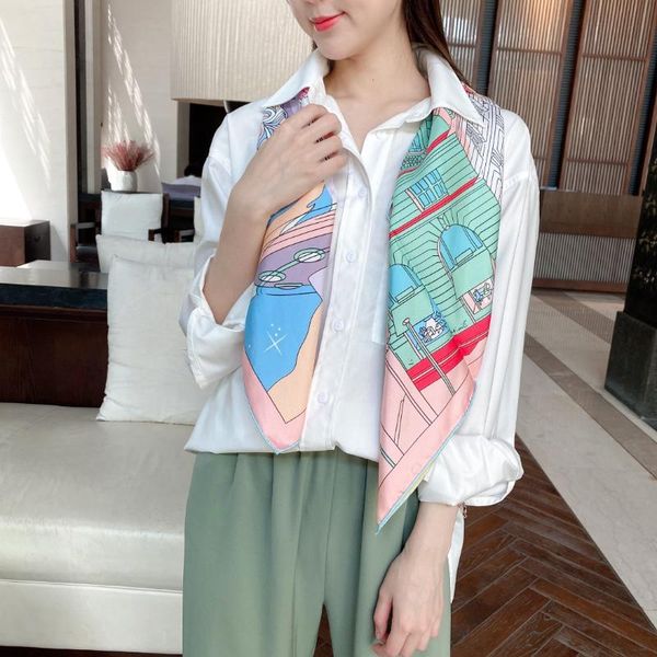 scarves 100% twill silk scarf women fashion double-sided horse & city shawl hijab head neck hair kerchief bandana 90*90cm, Blue;gray
scarves 100% twill silk scarf women fashion double-sided horse & city shawl hijab head neck hair kerchief bandana 90*90cm, Blue;gray