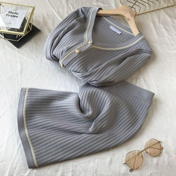 women's tracksuits knitted cardigan coat long sleeve v neck women+mini short skirt suit two piece set, Gray
women's tracksuits knitted cardigan coat long sleeve v neck women+mini short skirt suit two piece set, Gray
