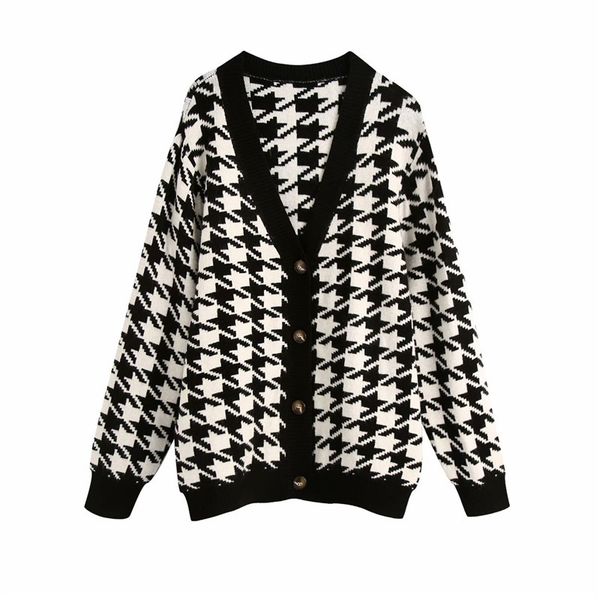 evfer women autumn casual houndstooth black knitted cardigans sweater laides fashion v-neck long sleeve plaid sweaters chic 210218, White;black
evfer women autumn casual houndstooth black knitted cardigans sweater laides fashion v-neck long sleeve plaid sweaters chic 210218, White;black