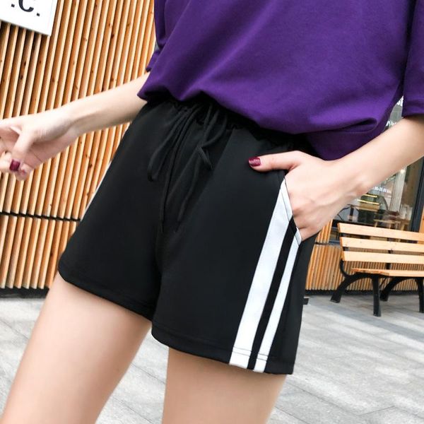 women's shorts black with side striped high waist jean women clothes 2021 mesh fem me plus size mini wide legged casual elastic, White;black
women's shorts black with side striped high waist jean women clothes 2021 mesh fem me plus size mini wide legged casual elastic, White;black