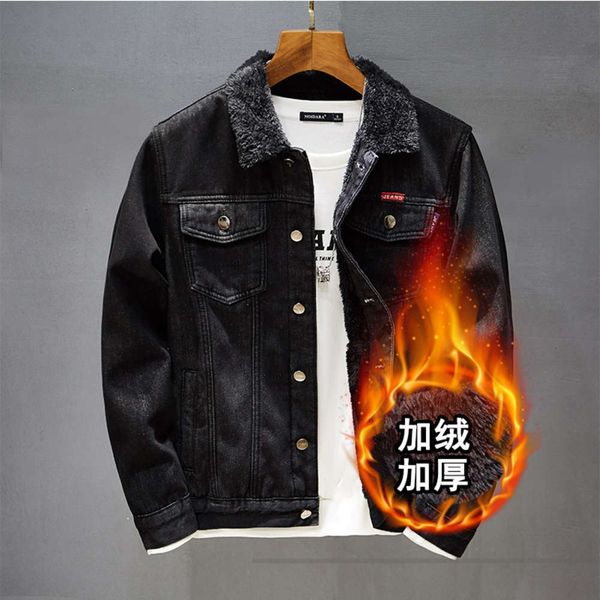 winter black collar large denim men's trend plush thickened korean slim warm jacket young manwinter, Black;brown
winter black collar large denim men's trend plush thickened korean slim warm jacket young manwinter, Black;brown