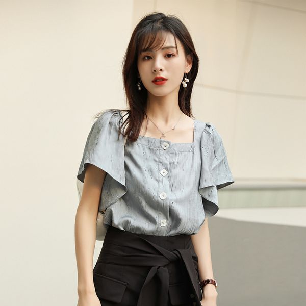 summer 2021 new collarbone short sleeve shirt feminine design niche french turtleneck square 3ggh, White
summer 2021 new collarbone short sleeve shirt feminine design niche french turtleneck square 3ggh, White