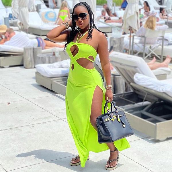women's swimwear summer dress for women 2021 beach kaftan cover up the pure color neck hollow out split garment skirt girl solid polyes, White;black
women's swimwear summer dress for women 2021 beach kaftan cover up the pure color neck hollow out split garment skirt girl solid polyes, White;black