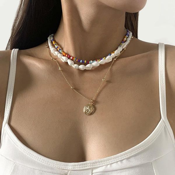 pendant necklaces bohemian fashion colorful beads necklace for women accessories layered gold chain jewelry corrente feminina, Silver
pendant necklaces bohemian fashion colorful beads necklace for women accessories layered gold chain jewelry corrente feminina, Silver