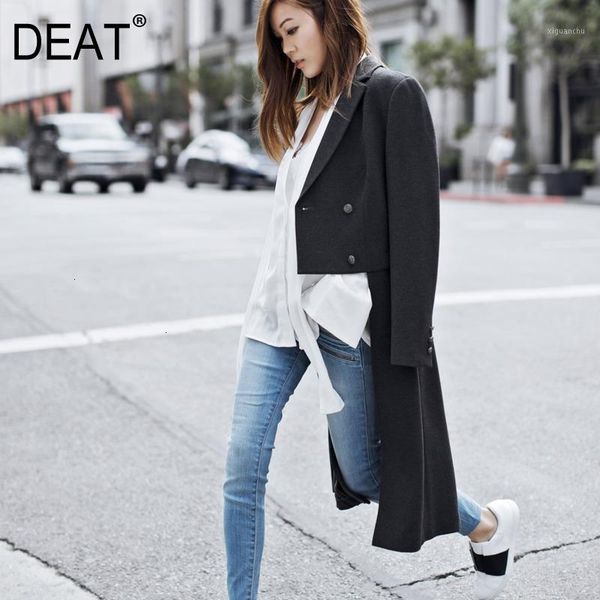 deat 2019 new autumn and winter turn-down collar full sleeves single breasted short front back long wool jacket female coat wj401, Black
deat 2019 new autumn and winter turn-down collar full sleeves single breasted short front back long wool jacket female coat wj401, Black