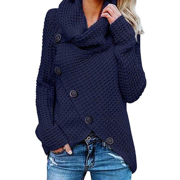 long sleeve pullover turtleneck oblique buttons waffle knitted sweater m5te, White;black
long sleeve pullover turtleneck oblique buttons waffle knitted sweater m5te, White;black