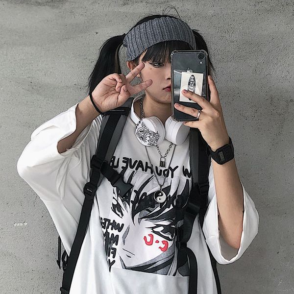 summer shirt retro dark impression releases half sleeve short high street gothic tshirt streetwear legal harajyku 91va, White
summer shirt retro dark impression releases half sleeve short high street gothic tshirt streetwear legal harajyku 91va, White