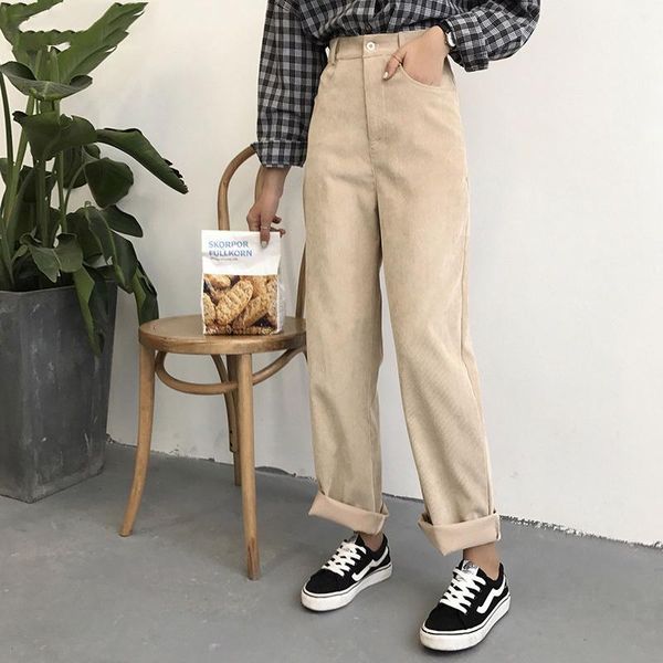 women's pants & capris women solid high waist simple all-match korean style zipper pockets leisure soft corduroy pant womens loose trou, Black;white
women's pants & capris women solid high waist simple all-match korean style zipper pockets leisure soft corduroy pant womens loose trou, Black;white