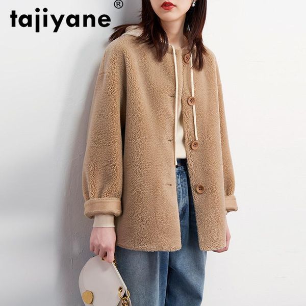 women's fur & faux real coat streetwear wool jacket autumn winter women clothes 2021 korean vintage suede lining sheep shearling 3296, Black
women's fur & faux real coat streetwear wool jacket autumn winter women clothes 2021 korean vintage suede lining sheep shearling 3296, Black
