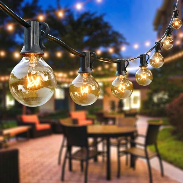 strings g40 led string lights with globe clear bulbs & spare waterproof ip44 patio hanging for indoor outdoor ul listed
strings g40 led string lights with globe clear bulbs & spare waterproof ip44 patio hanging for indoor outdoor ul listed