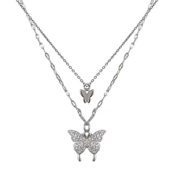 chains korean version tide fashion retro personality wild double-layer butterfly necklace jewelry 2021 summer niche hip-hop pendant, Silver
chains korean version tide fashion retro personality wild double-layer butterfly necklace jewelry 2021 summer niche hip-hop pendant, Silver