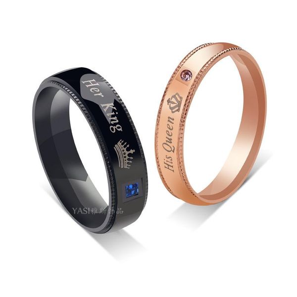 wedding rings couples womens stainless steel her king his queen lovers ring rose gold crown gifts for womans accessories, Slivery;golden
wedding rings couples womens stainless steel her king his queen lovers ring rose gold crown gifts for womans accessories, Slivery;golden