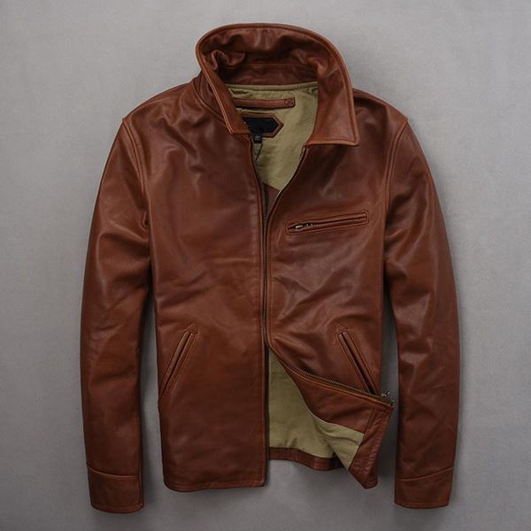 men's leather & faux casual 2021 brown style genuine jacket men plus size 3xl real natural cowhide autumn slim fit american coat, Black
men's leather & faux casual 2021 brown style genuine jacket men plus size 3xl real natural cowhide autumn slim fit american coat, Black